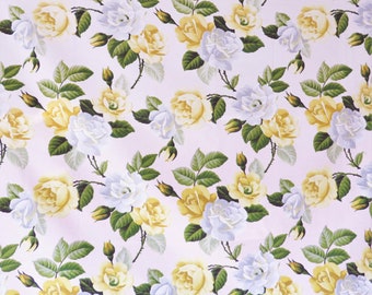 Yellow Roses Fabric | Etsy