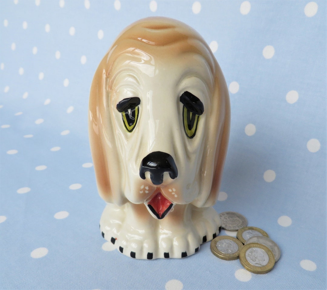 Vintage dog money box, 6 high. Etsy.de