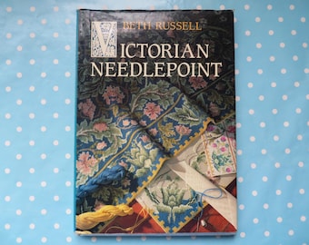 Vintage "Victorian Needlepoint" book signed by Beth Russell from 1989 (2)