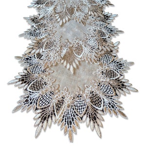 12"  Set of 3  Doilies Neutral Earth Tones European Lace Table Topper