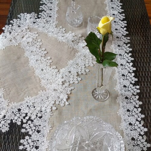 18 X 14 Lace Doilies Set of Two End Table Doily Etsy