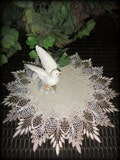 16"  SET OF TWO Doily Neutral Earth Tones European Lace Table Topper