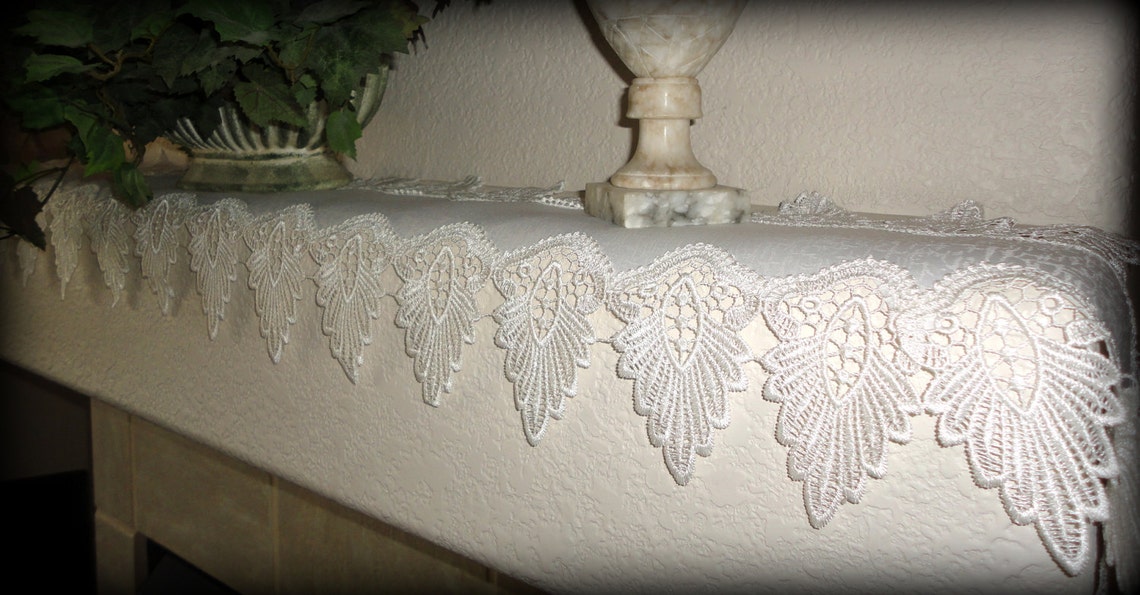 64 Antique White Dresser Scarf Formal European Lace Etsy