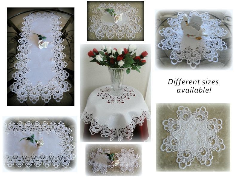 36 Dresser Scarf Table Runner Doily DECADENT WHITE Etsy