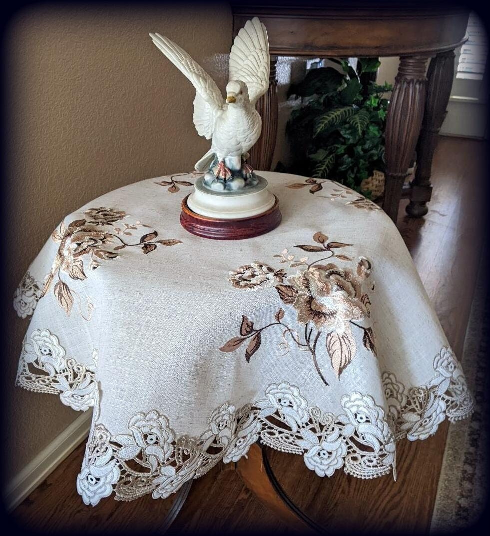 Victorian Embroidered Antique Tablecloth - Etsy
