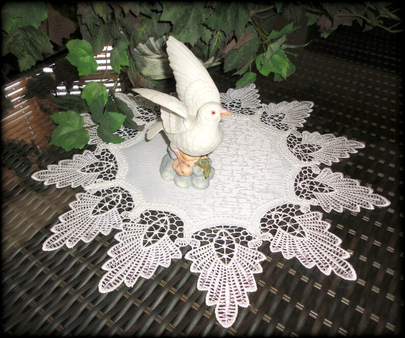 16 Doily SET OF TWO Antique White Dresser Scarf Formal Etsy