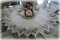 24"  Large Doily Neutral Earth Tones European Lace Table Topper Scarf