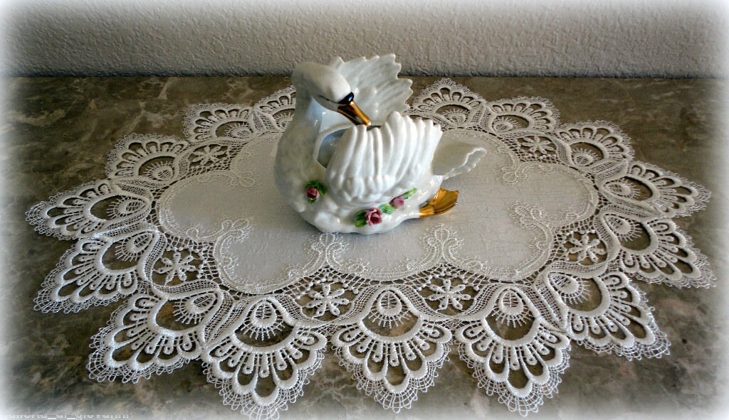 22 White Lace Doily SET OF 2 Dresser Scarf Place Mat Etsy