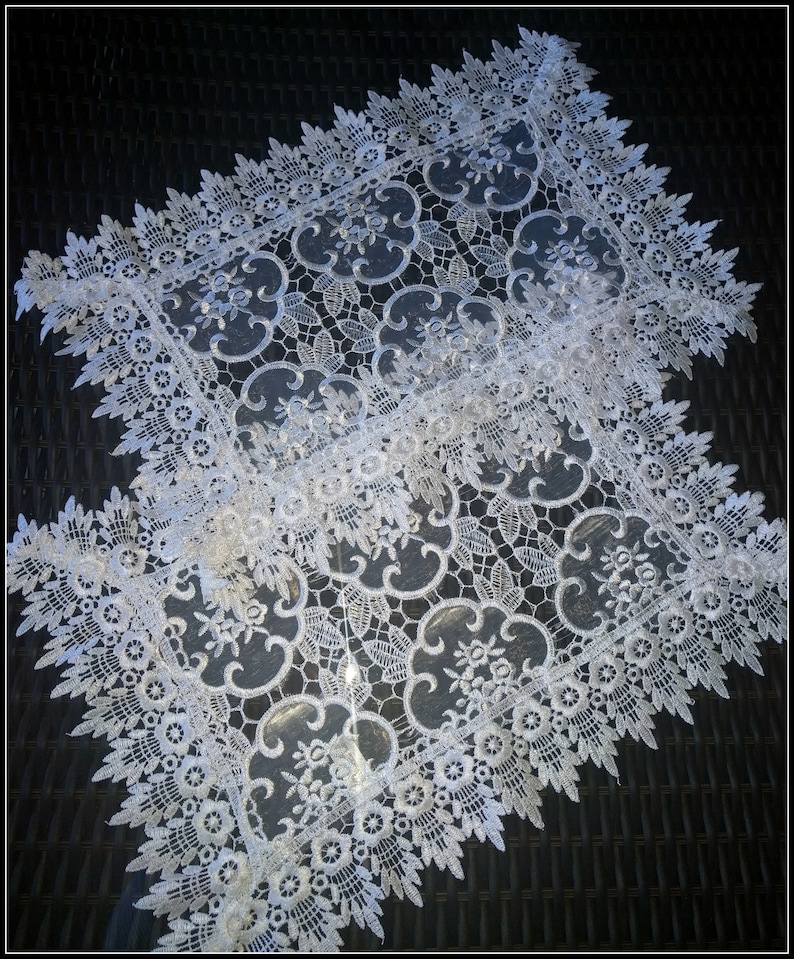 54 Lace Dresser Scarf / Table Runner Plus 2 Doilies or Etsy