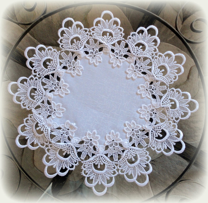 16 Lace Doilies SET of 2 Decadent White Delicate Round Etsy