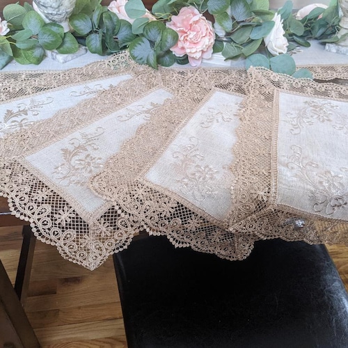 lace dresser runner Lace Table Runner Dresser Scarf with Embroidery Table Runners Tablecloth  for Kitchen Home Wedding Party Dining Decoration