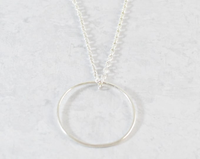 Silver Open Circle Pendant Necklace