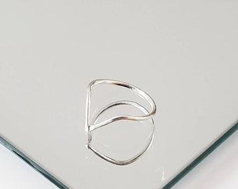 Simple Silver Ring, V- Shaped Chevron Ring, Minimalist Gift for Her