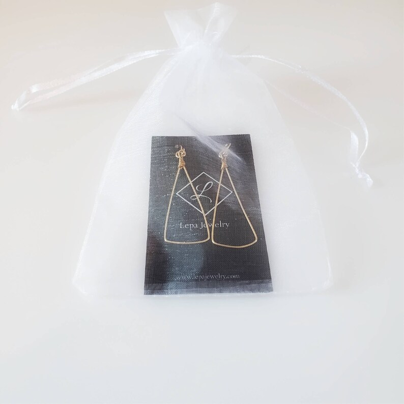 Gift for Her 2.5 Geometric Hoop Earrings Gold Triangle Earrings