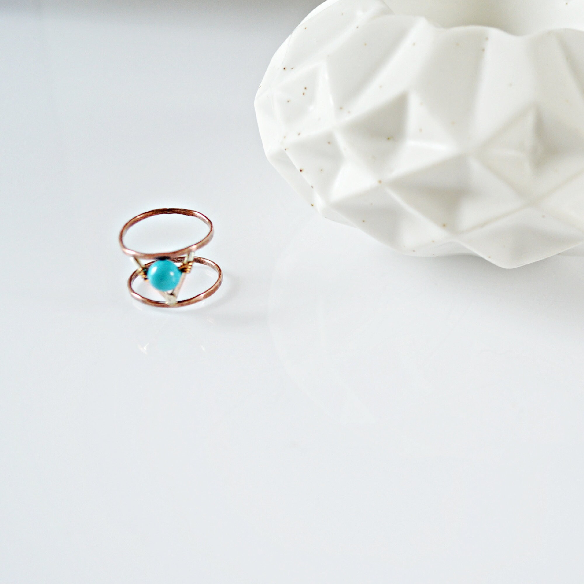 Copper and Turquoise Jewelry Set, Gift for Her