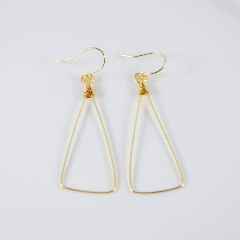 Gift for Her 2.5 Geometric Hoop Earrings Gold Triangle Earrings