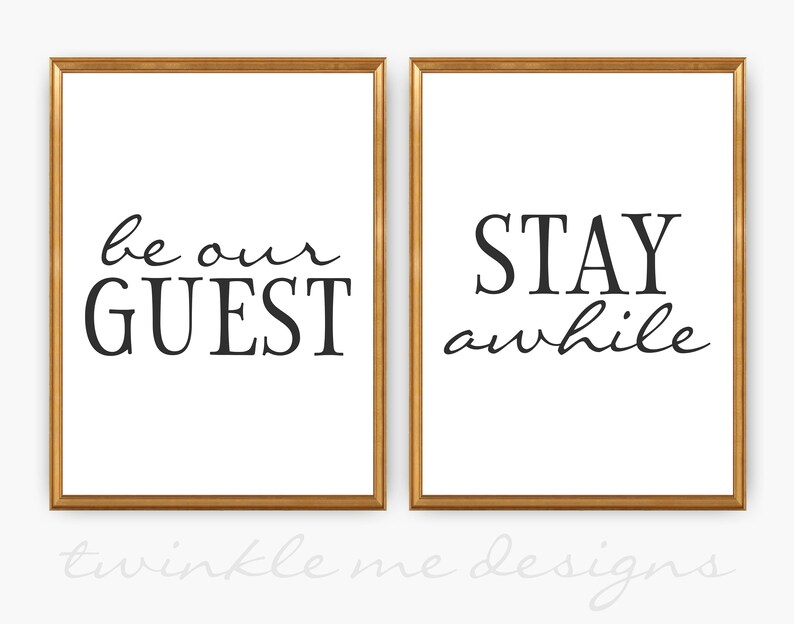 Guest Room Decor Be Our Guest Sign Guest Room Art Stay Etsy