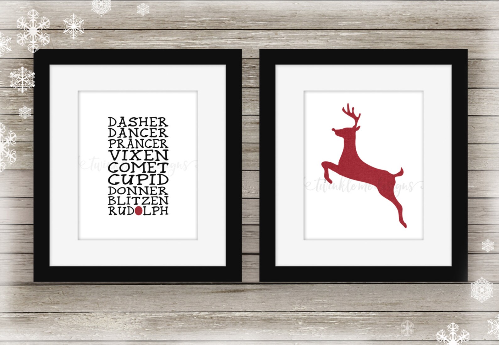 Christmas Printables Reindeer Names Christmas Decorations - Etsy