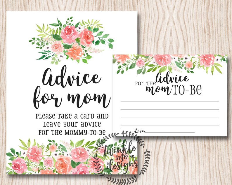 Baby Shower Advice Cards Mommy Advice Cards Baby Shower Etsy