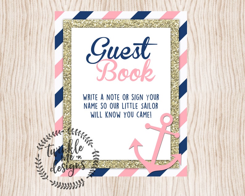 Printable Nautical Baby Shower Guest Book Sign Baby Shower Etsy Printable Nautical Baby Shower Guest Book Sign Baby Shower Etsy