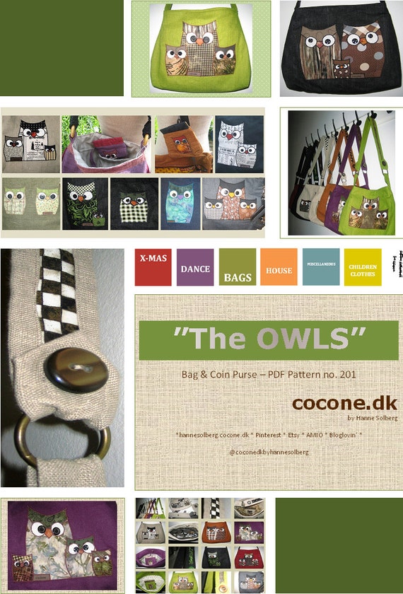 The Owls Pdf Pattern Bag And Coin Purse Etsy The Owls Pdf Pattern Bag And Coin Purse Etsy