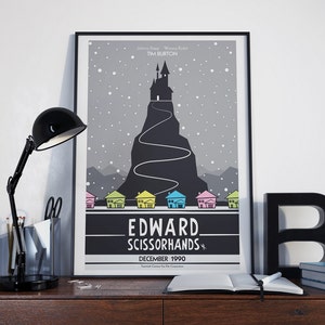 Edward mit den Scherenhänden Minimalist Poster, illustrierte Film-Poster, minimalistische Poster, Inneneinrichtungen, Kinderzimmer Wand Kunst, 12 x 18 Bild 1