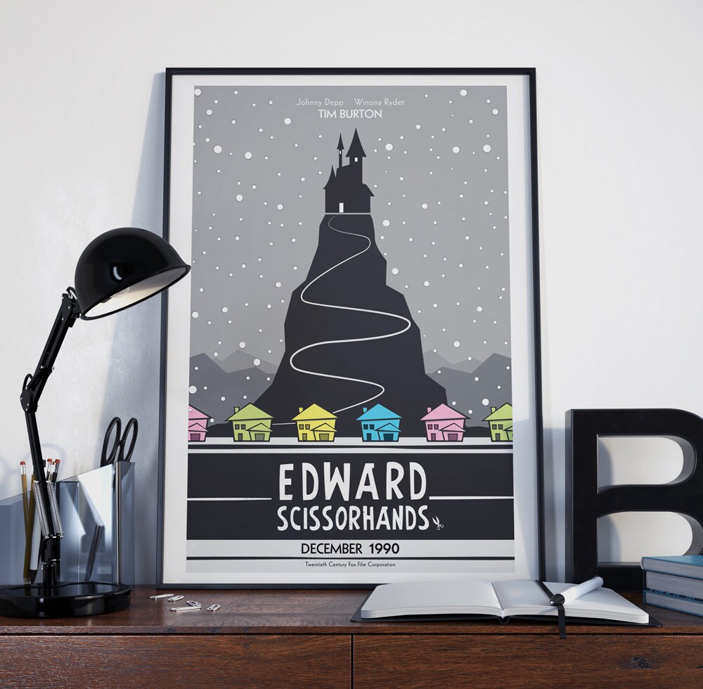 Edward Mit Den Scherenhanden Minimalist Poster Illustrierte Etsy