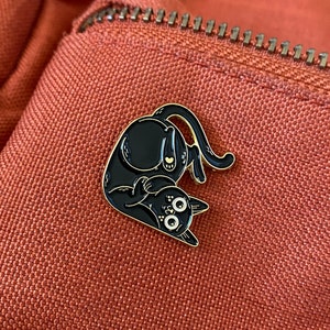 Silly Black Cat Soft Enamel Pin