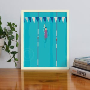 Backstroke Art print 8"x10" Wall Poster By Alan Claude - Maine