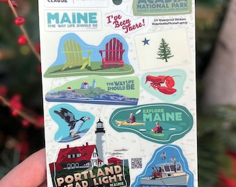 Alan Claude Maine Series Sticker | Waterproof Vinyl Sticker | Mini Style Sticker | Maine Coast Artwork | Maine Made Decal