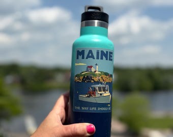 Alan Claude Cape Neddick Nubble Light Sticker | Waterproof Vinyl Sticker | Travel Style | ME The Way Life Should Be | Maine Made Decal
