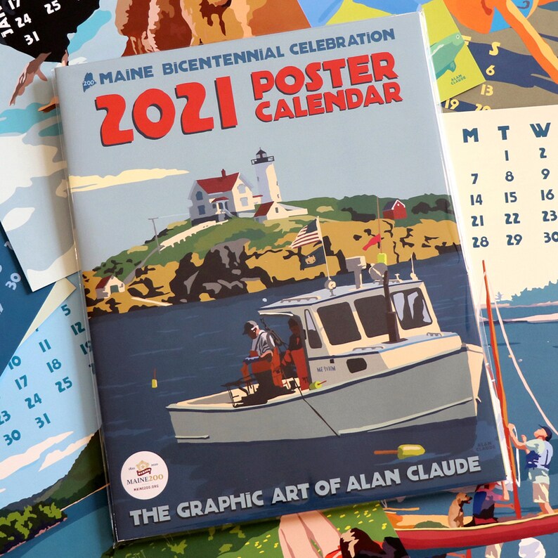 2021 POSTER Art Calendar 11x14 Retro Vintage Art Style By Etsy