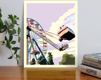Summer Fair Art Print 8" x 10" Wall Poster By Alan Claude - Maine