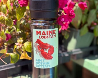 Alan Claude Maine Lobster Sticker | Waterproof Vinyl Sticker Sheet | Travel Poster Design | Maine Coast | Maine Made Decal
