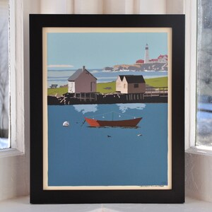 Willard Beach Art Print 8&quot; x 10&quot; Framed Wall Poster By Alan Claude - Maine