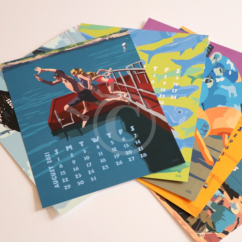 2021 POSTER Art Calendar 11x14 Retro Vintage Art Style By | Etsy