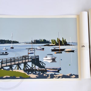 Sailboats in Boothbay Harbor Art Print 18&quot; x 24&quot; Wall Poster By Alan Claude - Maine