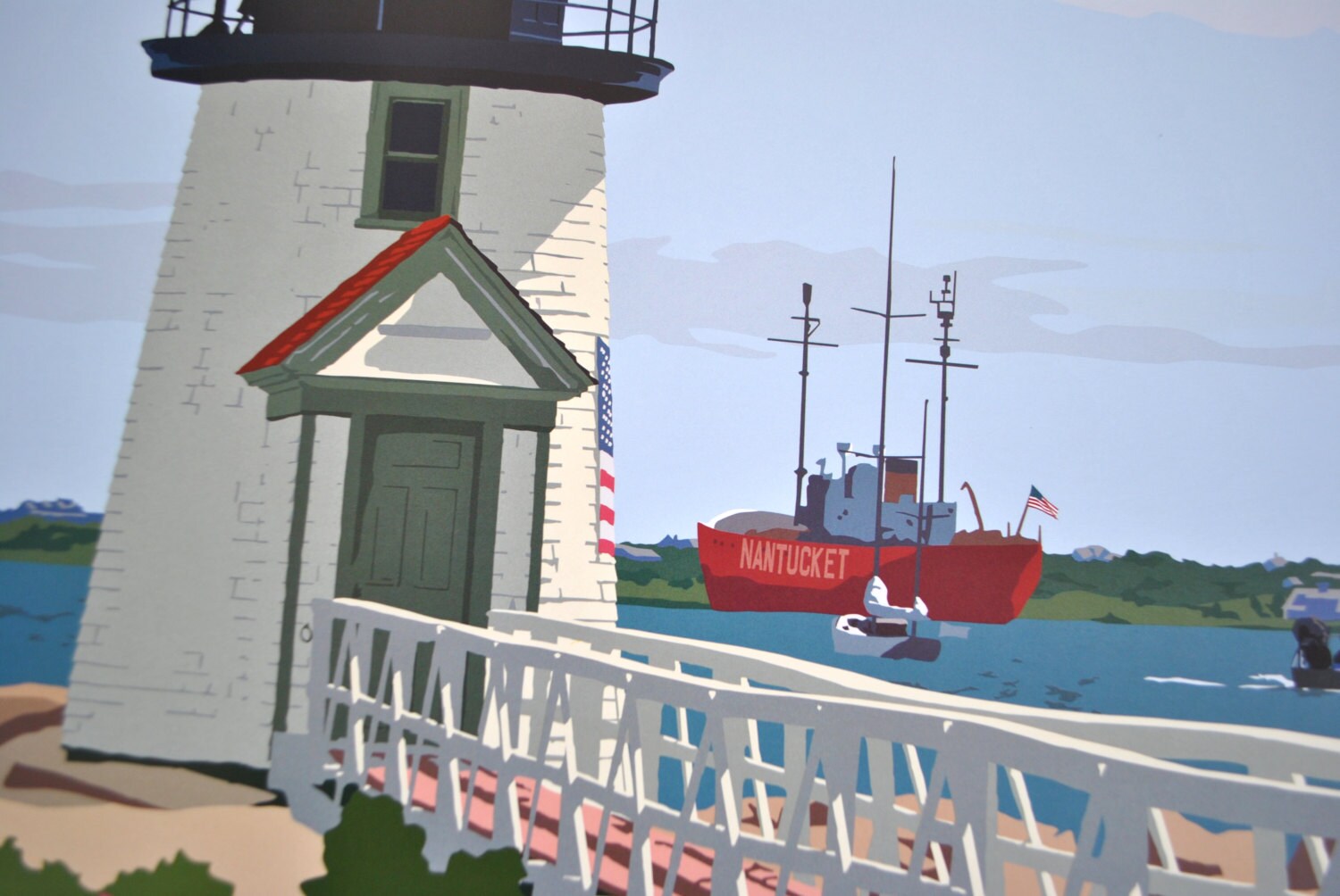 Brant Point Lighthouse Art Print 18 X 24 Travel Poster by Alan 