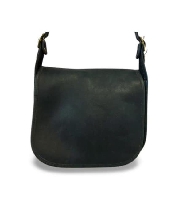 Vintage Coach Navy Blue Leather Classic NYC Flap Shou… Gem