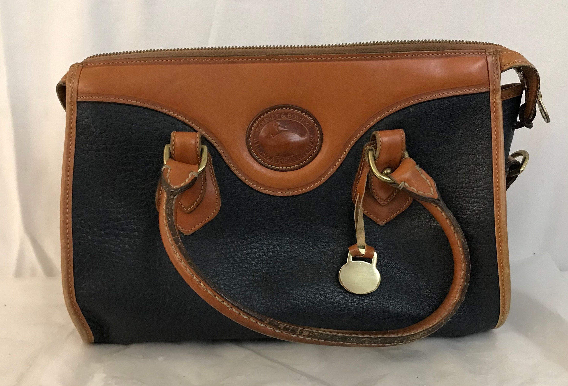 Vintage Dooney & Bourke Pebbled Leather Flap Shoulder Handbag - Sale