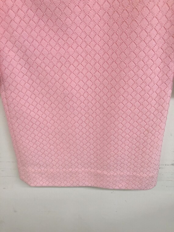 Vintage 1960's Baby Doll Pink Double Knit Polyest… - image 6