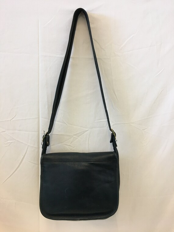 Vintage Coach Navy Blue Leather Classic NYC Flap Shou… Gem