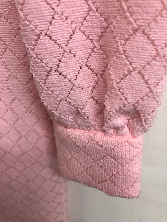 Vintage 1960's Baby Doll Pink Double Knit Polyest… - image 5