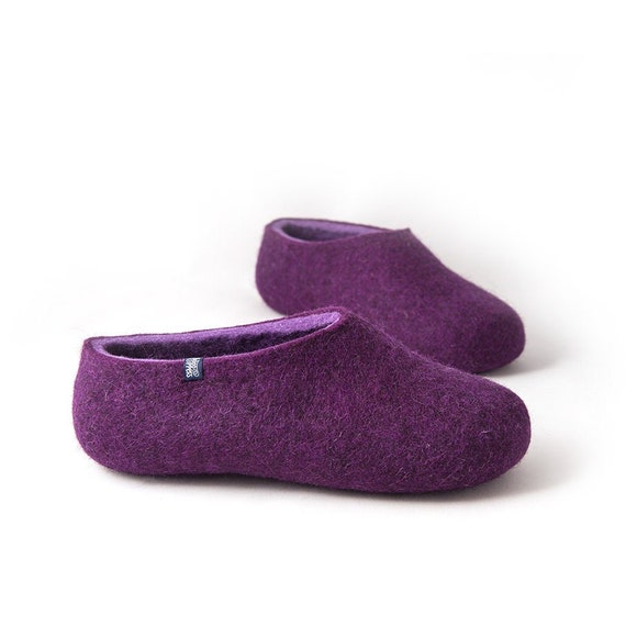 doden token menigte Paarse wollen pantoffels voor dames slippers met warm vilt - Etsy België