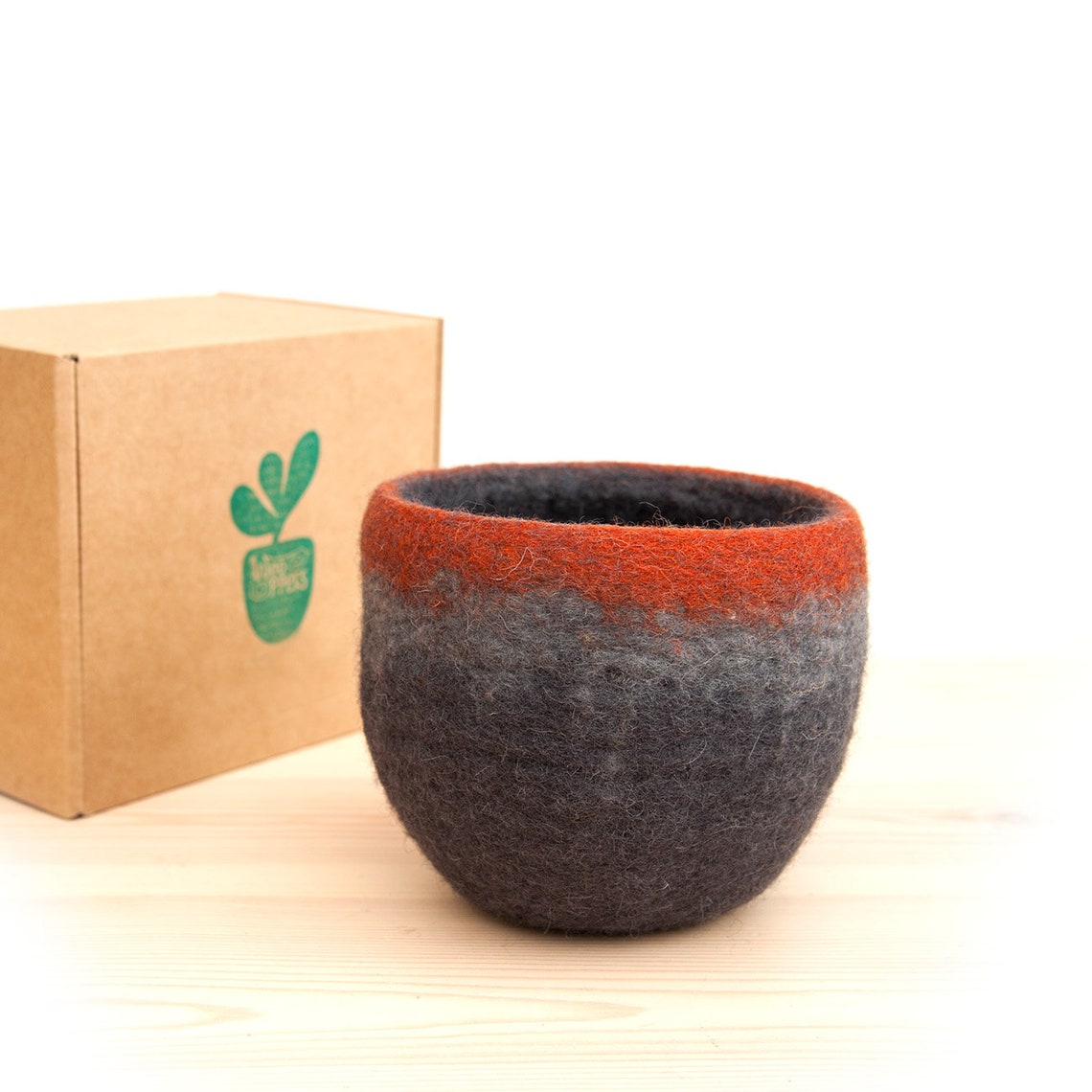 Succulent Pot Felted Wool Planter Cover With Waterproof Etsy