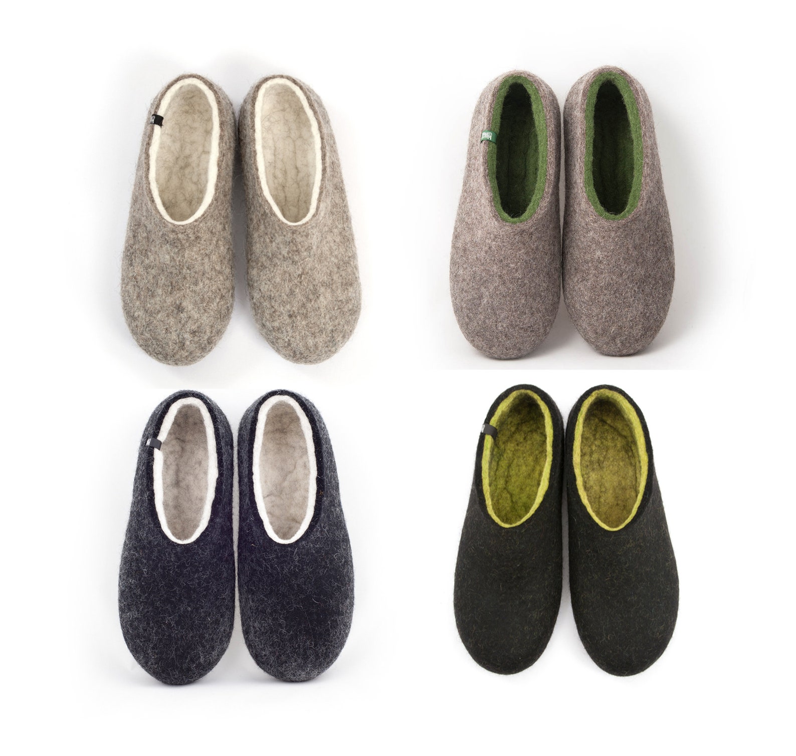 Mens Wool Slippers Big Size Us 13 / 14 Eu 47 / 48 Wet Felted Etsy