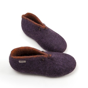 Ankle Booties for women - felted wool slippers to feel extra warm and cozy at home