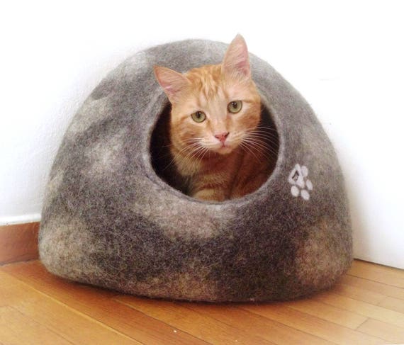 Cat Igloo or Small Dog Igloo House Modern Cat Furniture Kitten or Puppy House Natural Wool Cat Bed Grey Cat Cave Best Quality Pet House Etsy Australia