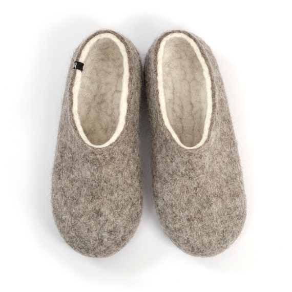 men's wool felt slippers