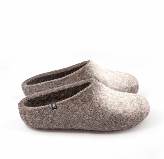 Felted Wool Slippers for Men Slip on 